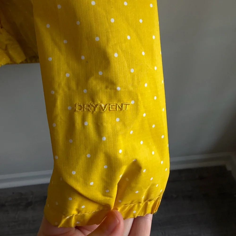 The North Face Resolve Parka Yellow Polka-dot Dry Vent Rain Jacket (M) Hooded - Picture 3 of 16